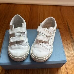 Kids White Velcro Sneakers